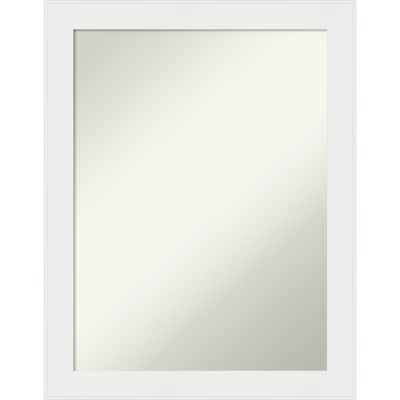 Non-Beveled Bathroom Wall Mirror - Vanity White Narrow Frame