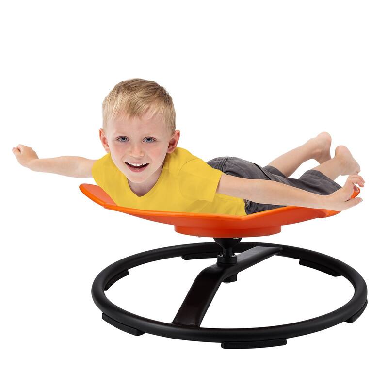 Elephant Shape Plastic Kids Swivel Toy Chair with Non-Slip Metal Base Ideal Gift for Birthday or Christmas - Orange