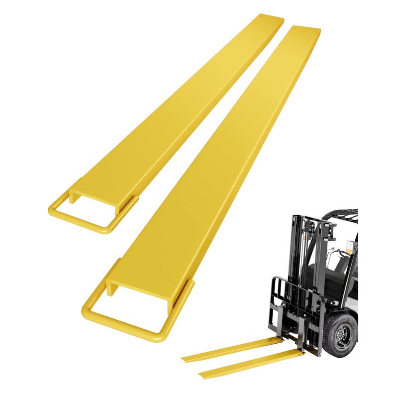 Pallet Fork Extension 5.5" , Heavy Duty Steel Forklift Extensions,1 Pair - 84'' - yellow
