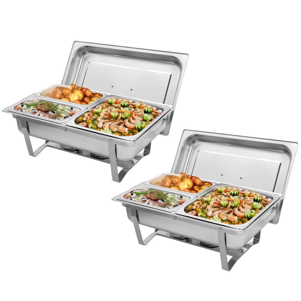 BESTONZON Stainless Steel Fuel Holder Chafer for Buffets and Catering Events Silver
