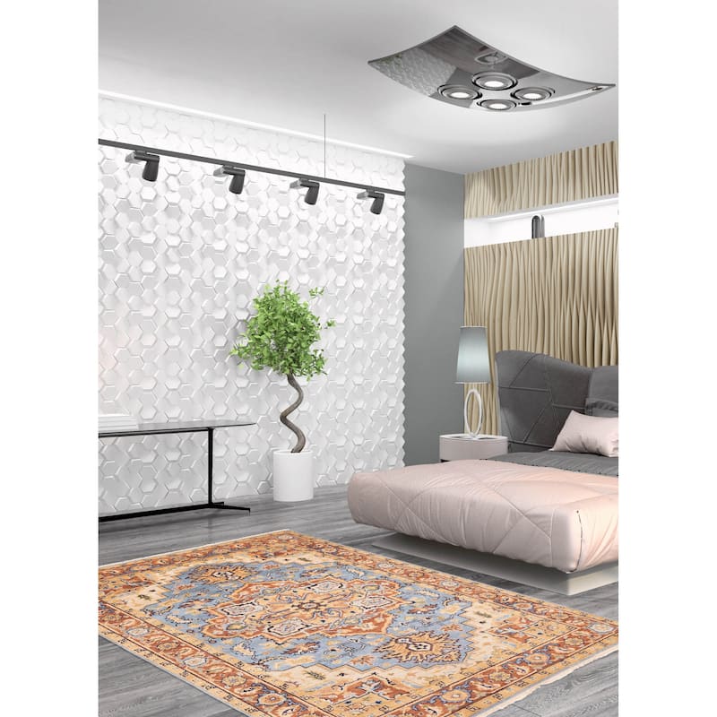 ECARPETGALLERY Hand-knotted Jules Sultane Sky Blue Wool Rug - 5'1 x 7'0