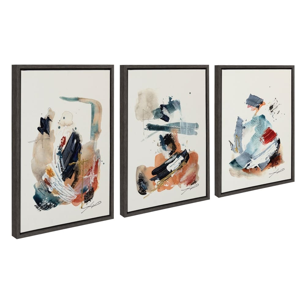 Kate and Laurel Sylvie Fireplace Framed Canvas Art Set by Xizhou Xie