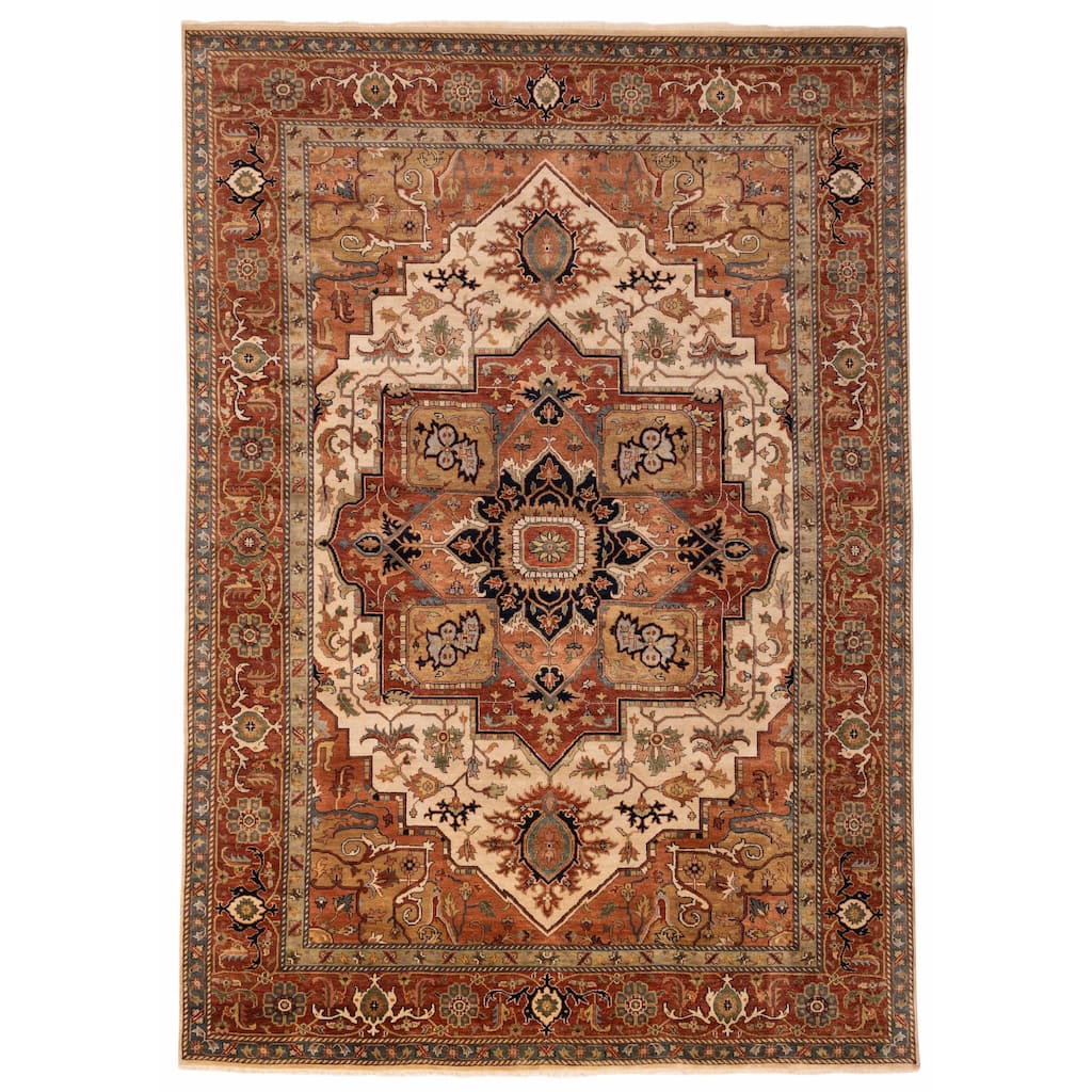 ECARPETGALLERY Hand-knotted Jules Sultane Ivory Wool Rug - 9'10 x 13'10