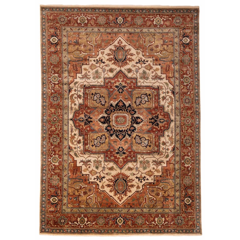 ECARPETGALLERY Hand-knotted Jules Sultane Ivory Wool Rug - 9'10 x 13'10