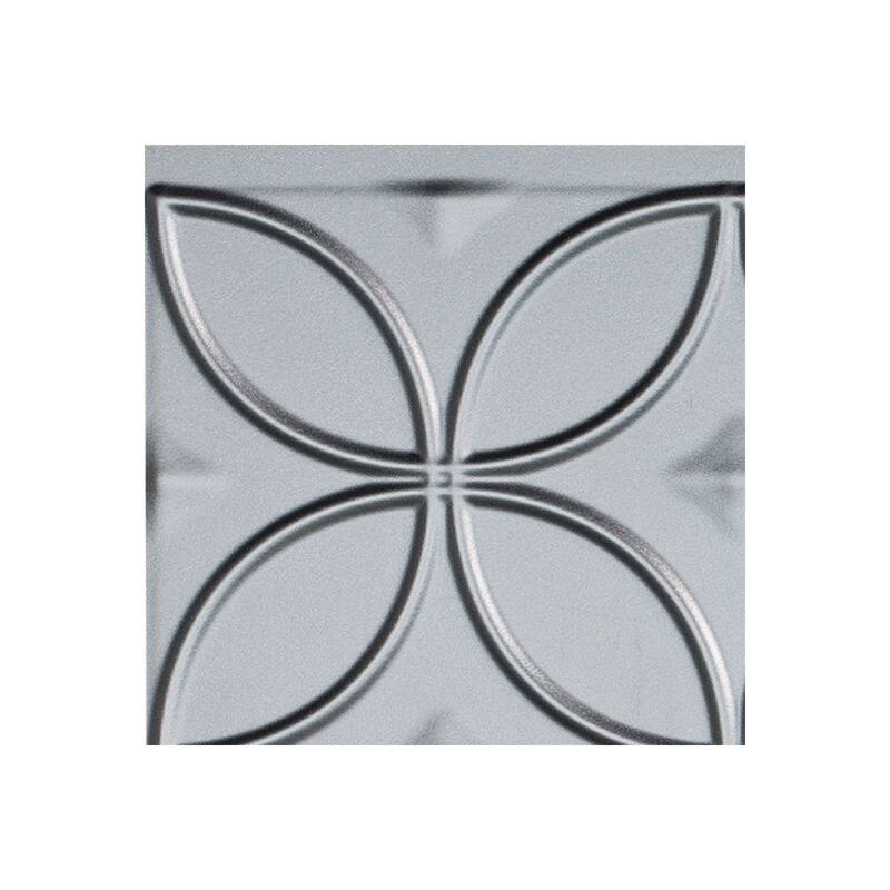 FASÄDE Rings Decorative Vinyl Backsplash Panel - 6x6 Inch Sample - Argent Silver