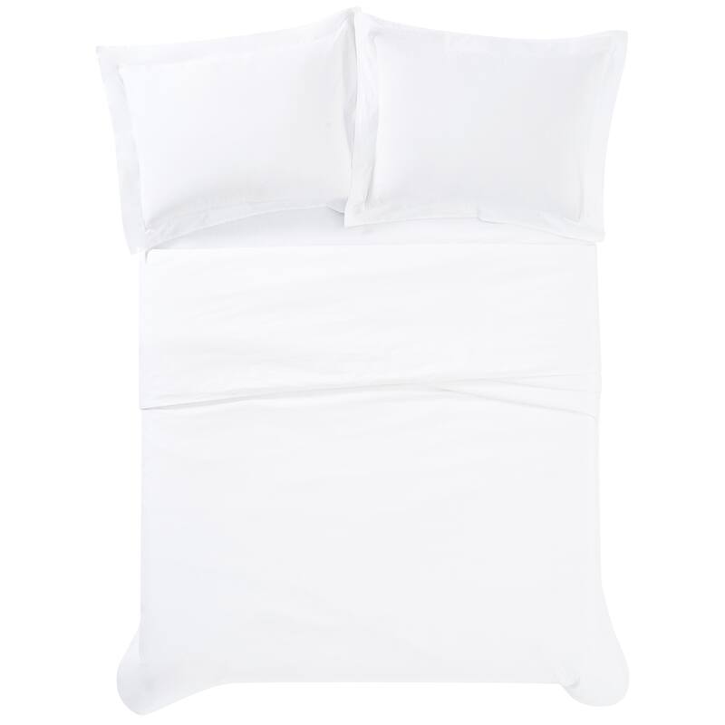 Vince Camuto Solid 400TC Percale 3 Piece Duvet Cover Set