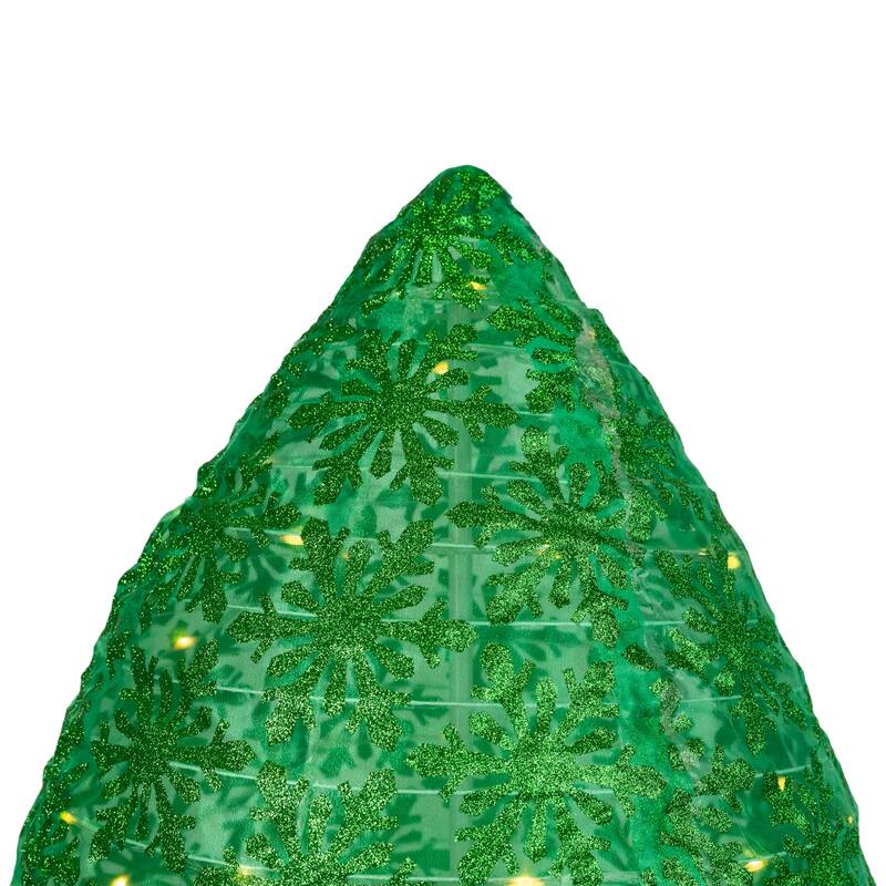 LED Lighted Retro Bulb Outdoor Christmas Decoration - 32" - Warm White - Green