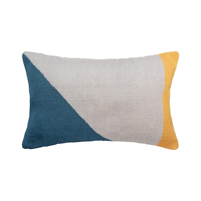 14" x 22" Rory Modern Geometric Gray Cotton Blend Decor Throw Pillow