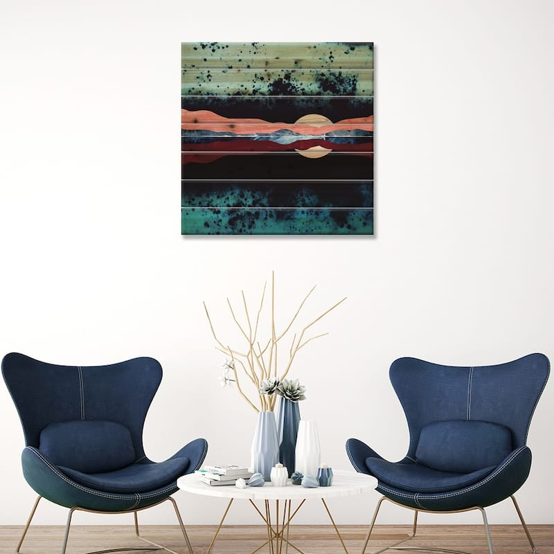 Night Sky Reflection Print On Wood by SpaceFrog Designs - Multi-Color