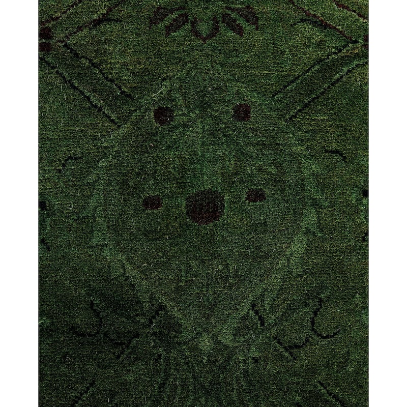 Overdyed One-of-a-Kind Hand-Knotted Area Rug - Green - 6' 2" x 9' 1"