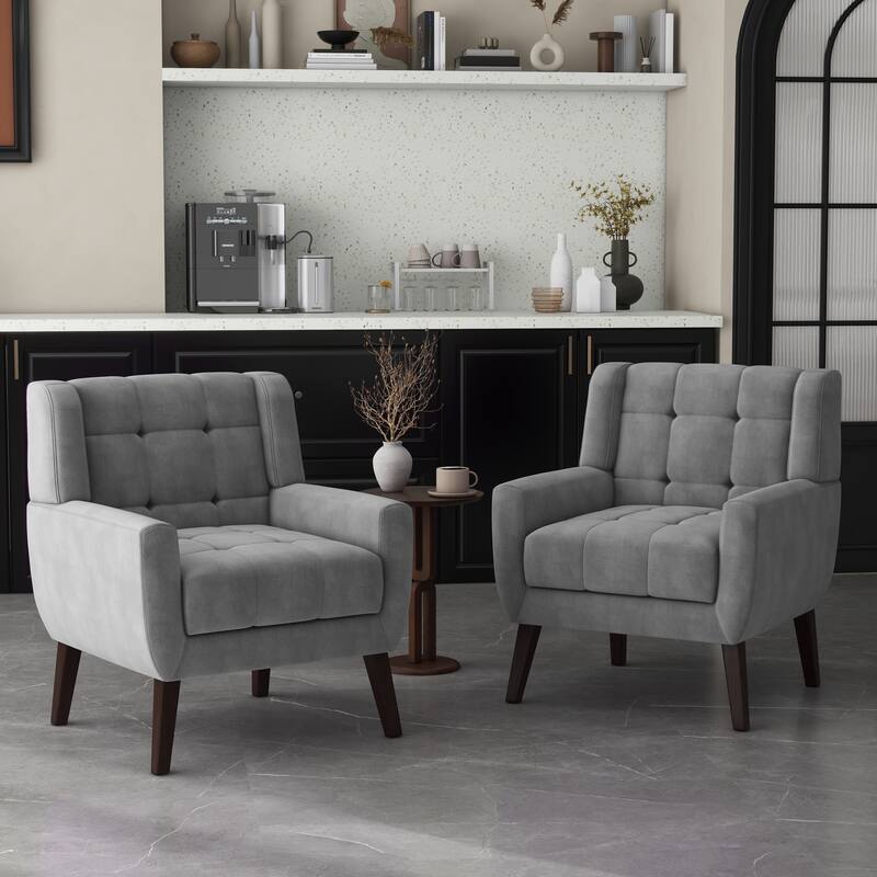 Set of 2 Tufted Upholstered Accent Armchair