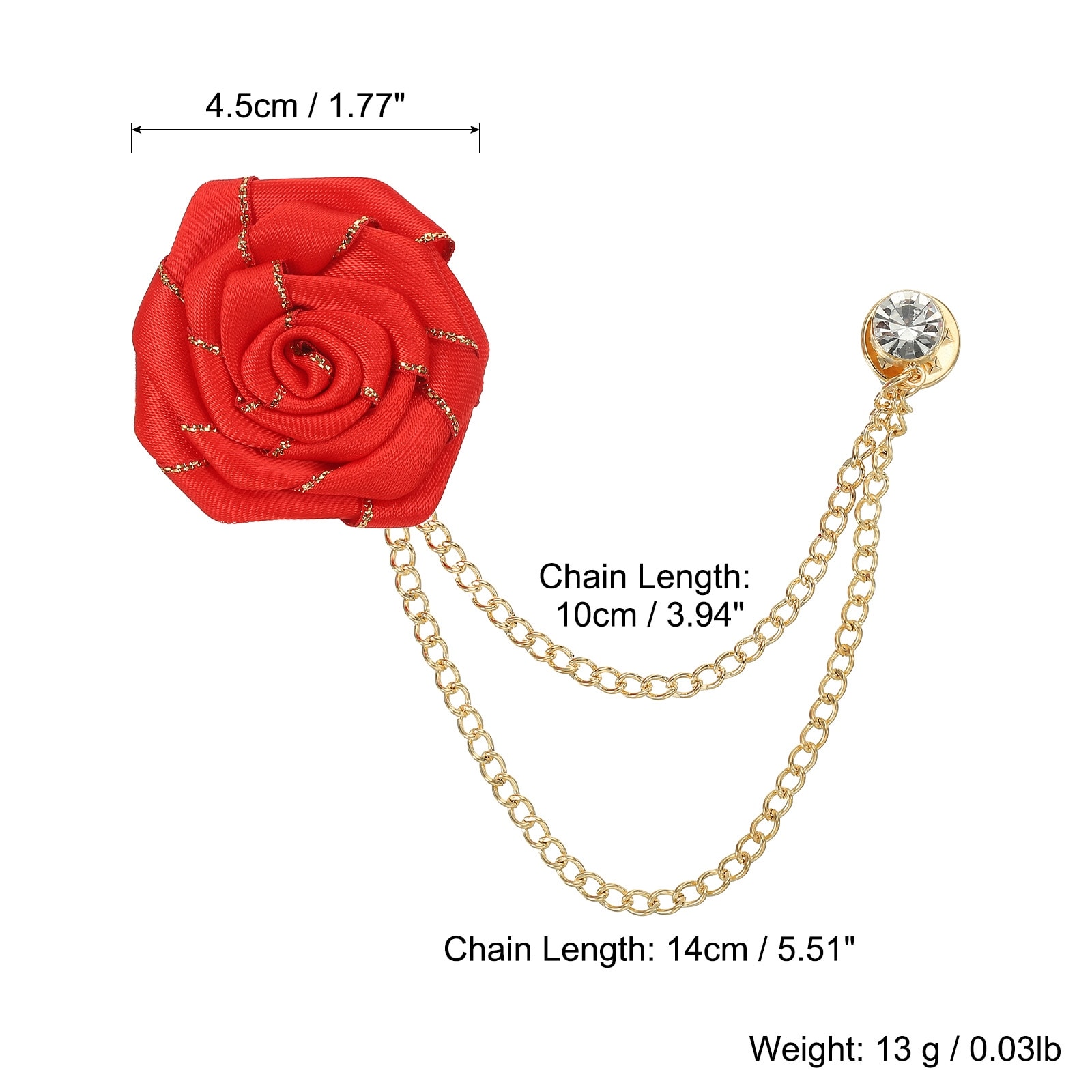 Bridegroom Brooches 1Pcs Cloth Rose Flower Fashion Lapel Pin, Black