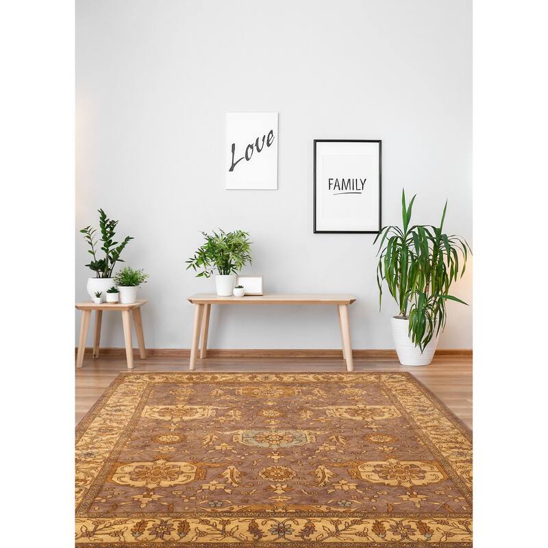 ECARPETGALLERY Hand-knotted Opulence Brown Wool Rug - 8'1 x 10'8