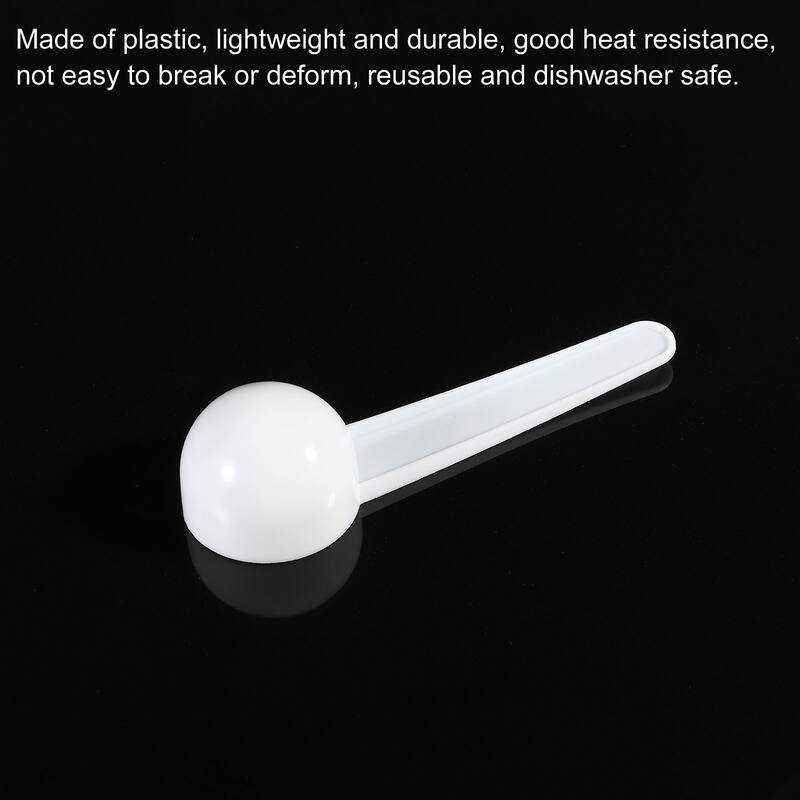 Micro Spoons 5 Gram Measuring Scoop Round Bottom Mini Spoon 15Pcs - White