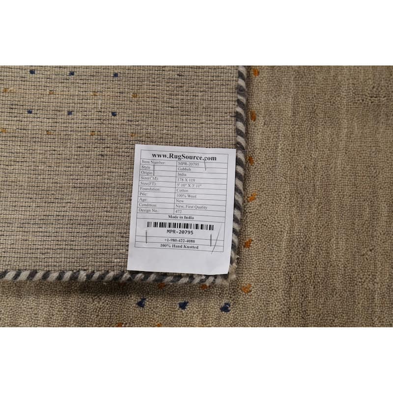 Tribal Gabbeh Oriental Accent Rug Handmade Wool Carpet - 3'11"x 5'10"