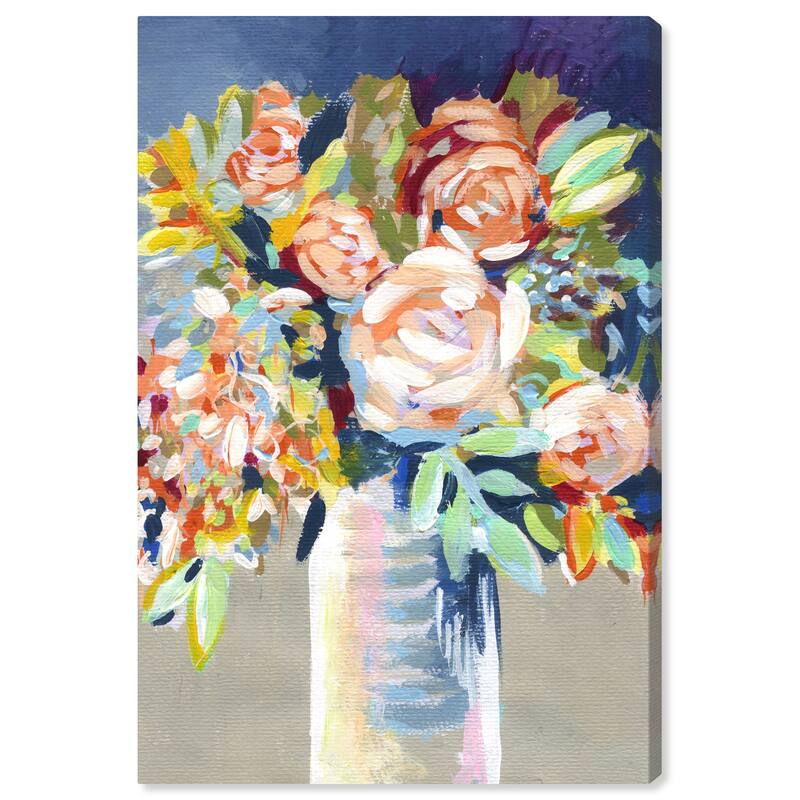Wynwood Studio Canvas Floral and Botanical Vitale Small Orange and Modern & Contemporary Wall Art Canvas Print