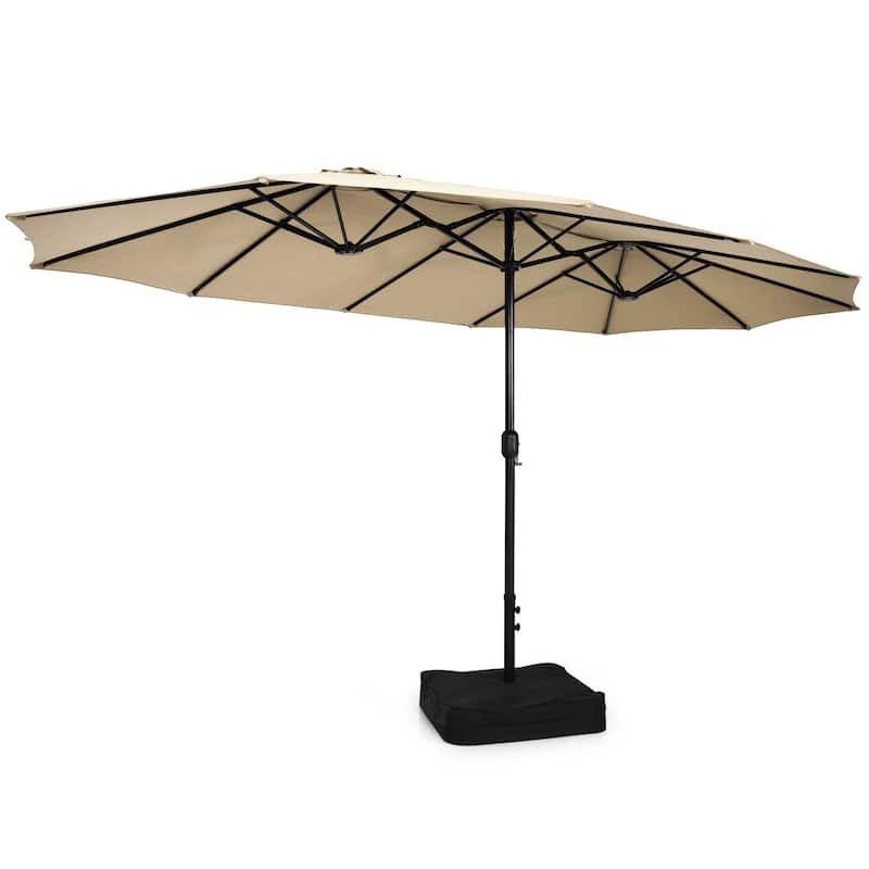 Costway 15FT Double-Sided Twin Patio Umbrella Outdoor Market with - See Details