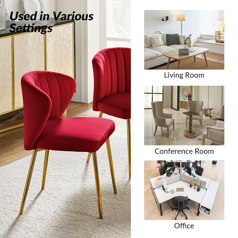 Aruna Accent Chair with Metal Legs 20''W X 19.5 ''D X 29''H by HULALA HOME