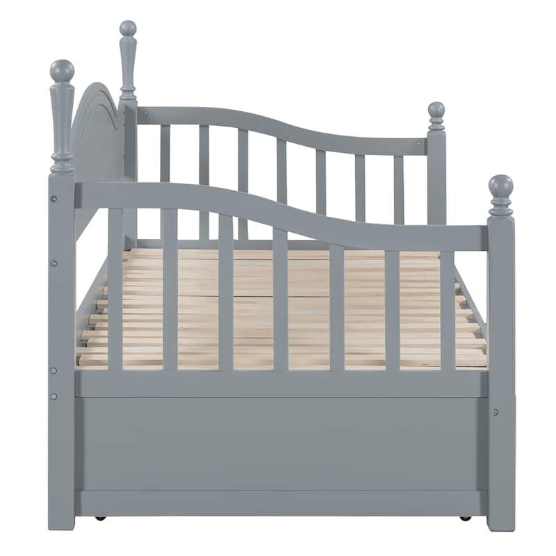 Wooden Twin Size Daybed with Twin Size Trundle