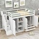 preview thumbnail 23 of 34, Stylish & Simple Functional Loft Bed with 3 Shelves, 2 Wardrobes and 2 Drawers, Ladder with Storage, No Box Spring Needed, Gray