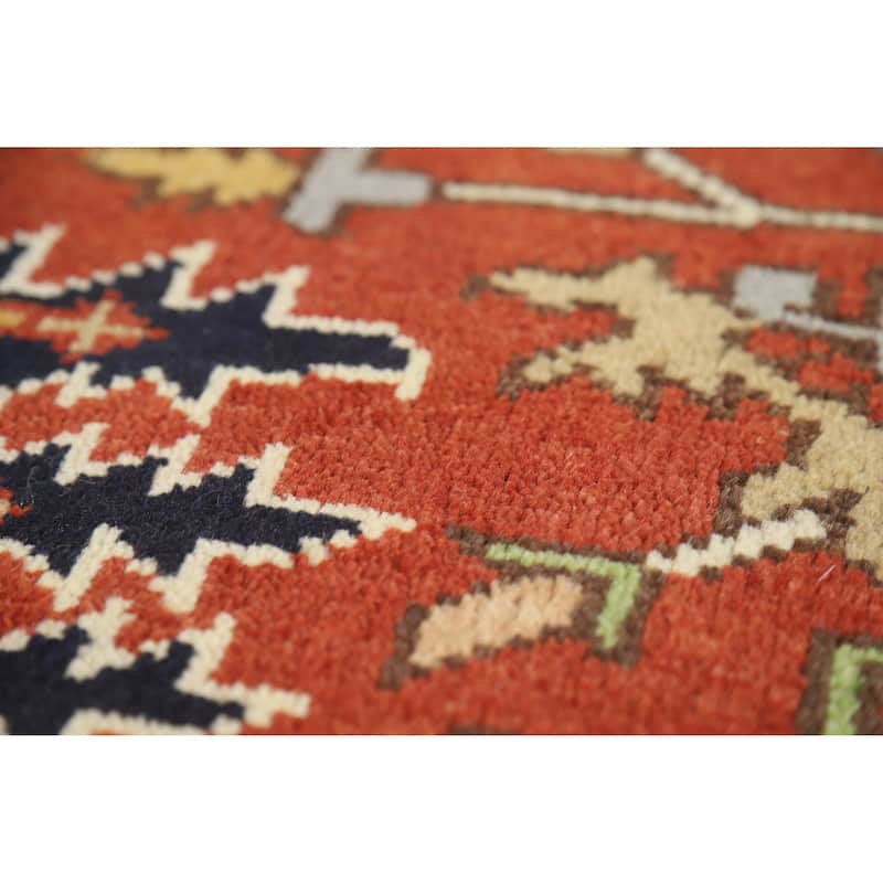 Orange Medallion Heriz Serapi Indian Area Rug Handmade Wool Carpet - 8'10" x 11'9"