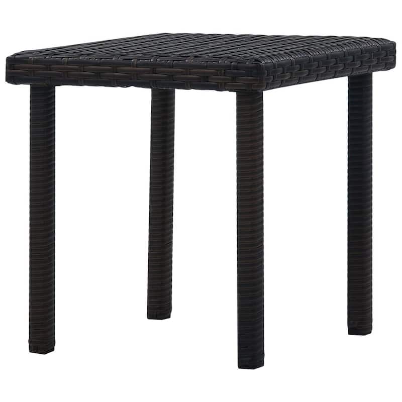 15.7 in. Brown Square Wicker End Table, Sturdy Build End Side Table for Living Rooms