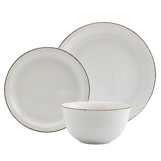Tabletops Gallery 12PC White Farmhouse Dinnerware Set