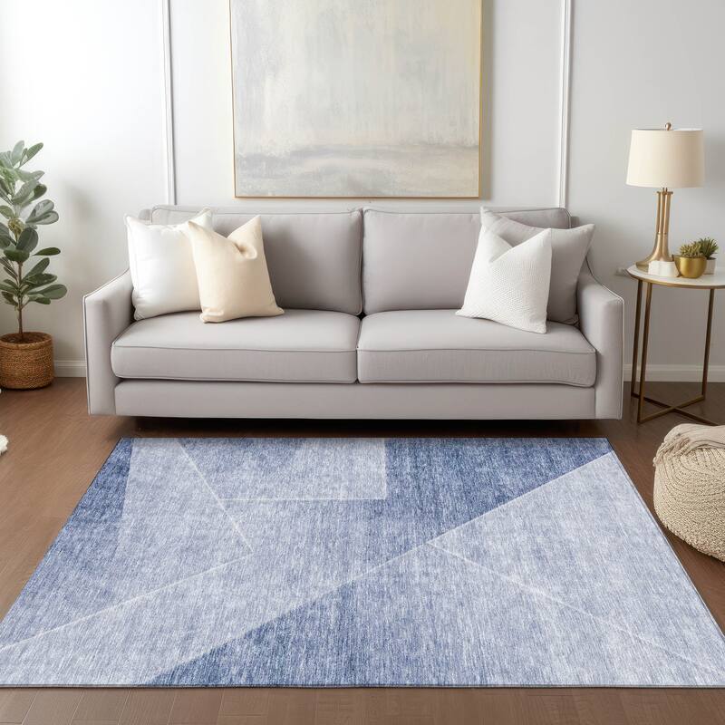 Machine Washable Indoor/ Outdoor Chantille Contemporary Abstract Rug
