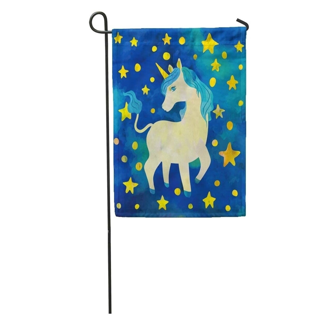 Shop Blue Enigmatic Beautiful Unicorn Among Stars Watercolor