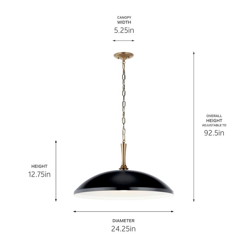 Delarosa 24.25 in. 1-Light Oversized Pendant Light