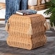 preview thumbnail 6 of 5, Noura Natural Rattan Footstool with Tassel Accents