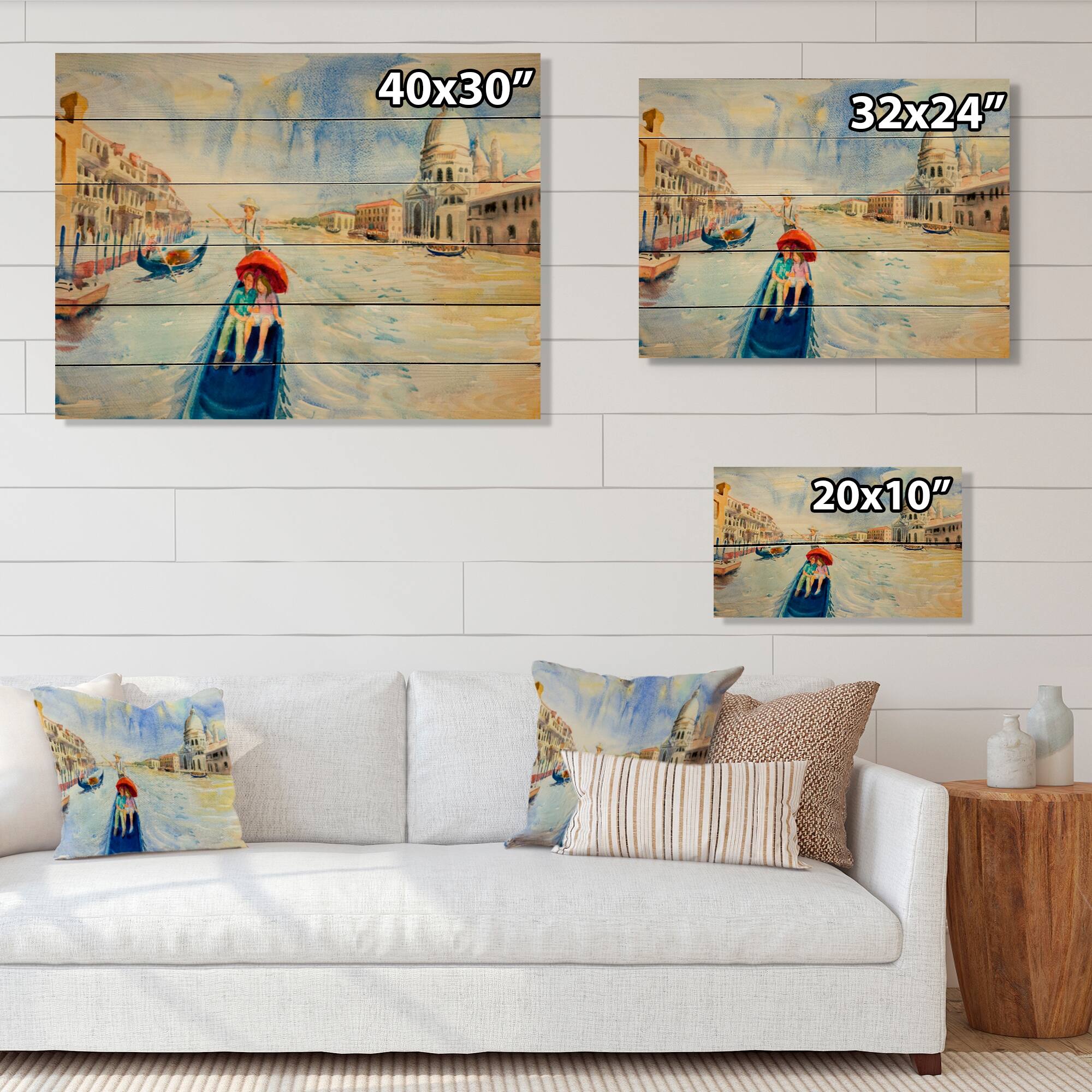Designart 'Grand Canal Venice Italy' French Country Wood Wall Art Décor
