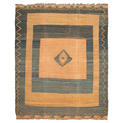 ECARPETGALLERY Flat-Weave Ankara FW Beige Wool Kilim - 10'6 x 12'9