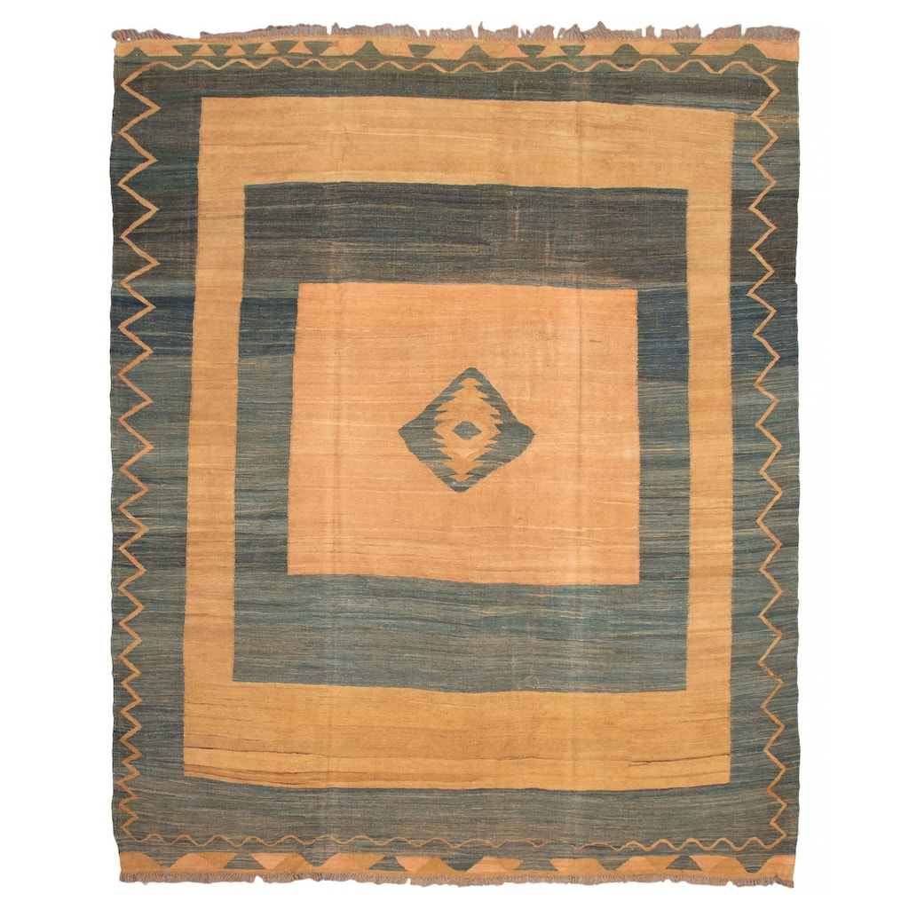 ECARPETGALLERY Flat-Weave Ankara FW Beige Wool Kilim - 10'6 x 12'9