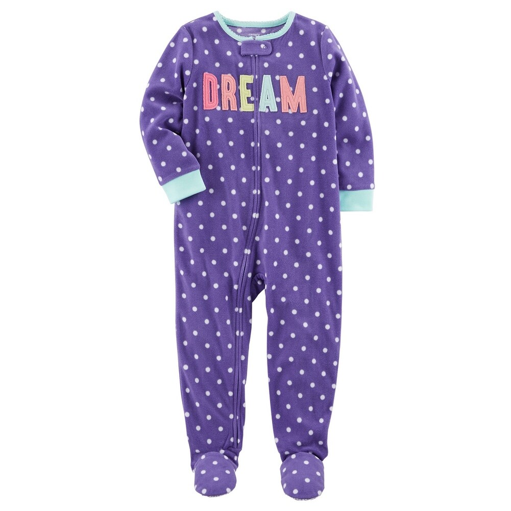 Shop Carter S Baby Girls 1 Piece Dream Fleece Pajamas 18 Months Purple Overstock 18313399