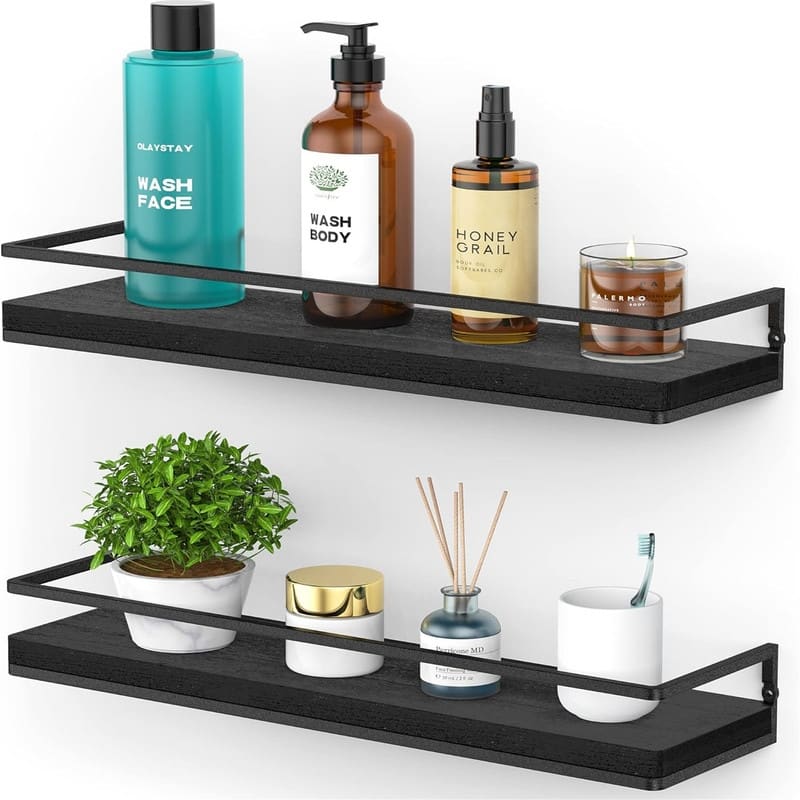 Floating Shelves Wall Mounted Set of 2 - 17"D x 5"W x 3"H