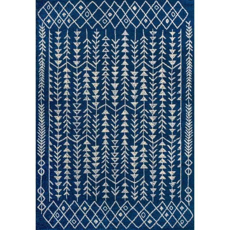 JONATHAN Y Asilah Moroccan Geometric Area Rug - 8 X 10 - Navy/Cream
