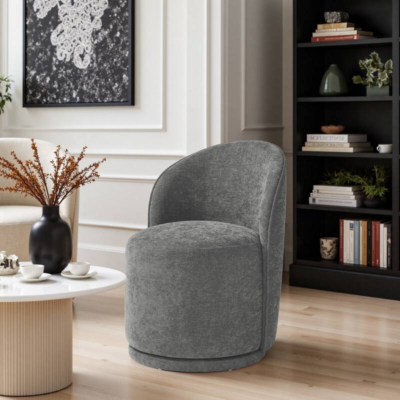 Modern Armless 360-Degree Swivel Dining Chair Barrel Chair