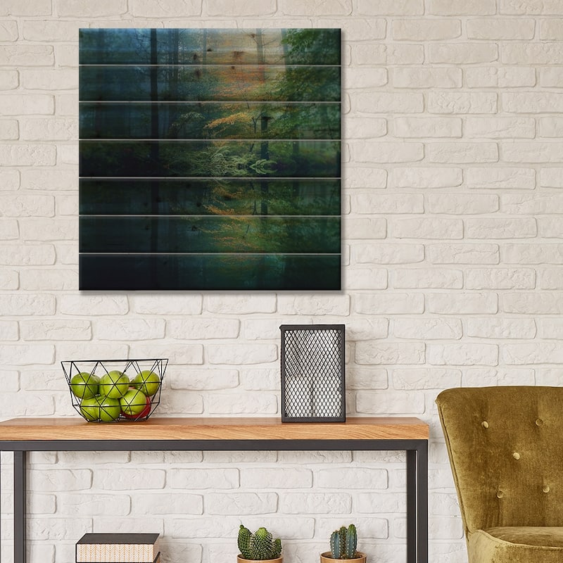 The Forest Print On Wood by Adelino Goncalves - Multi-Color