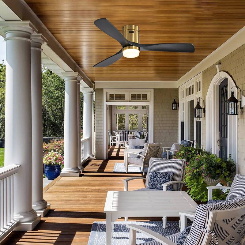 Sofucor 52"Solid Wood Modern,Farmhouse Indoor Ceiling Fan Chandelier with Remote,Adjustable light,Smart Optional