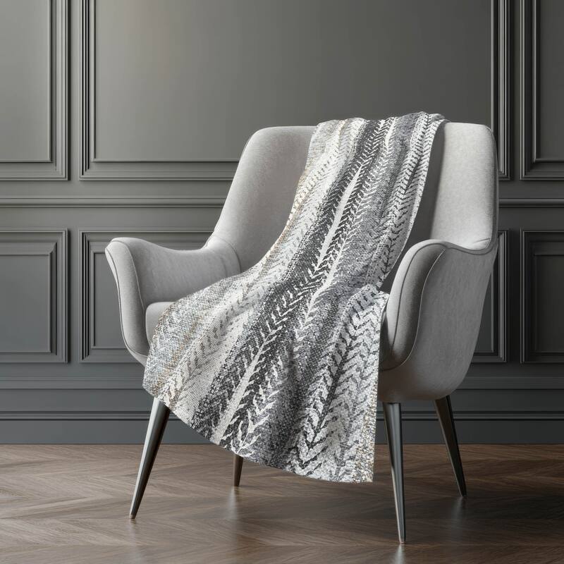 Premium Machine Washable Contemporary Global Sherpa Throw Blanket