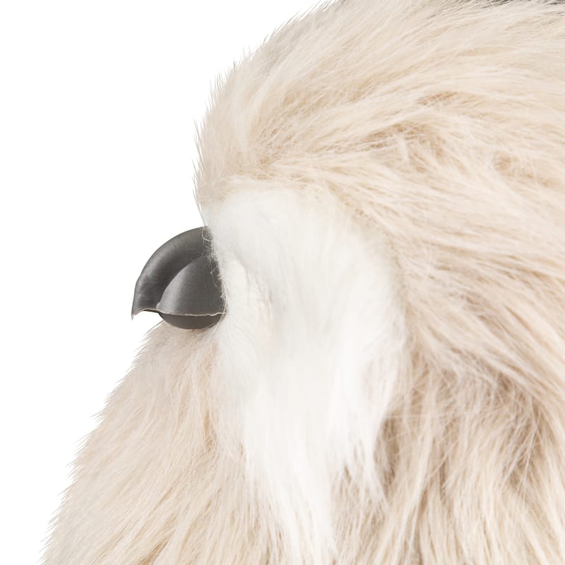 Standing Winter Owl Christmas Figure - 12.25" - Cream and White