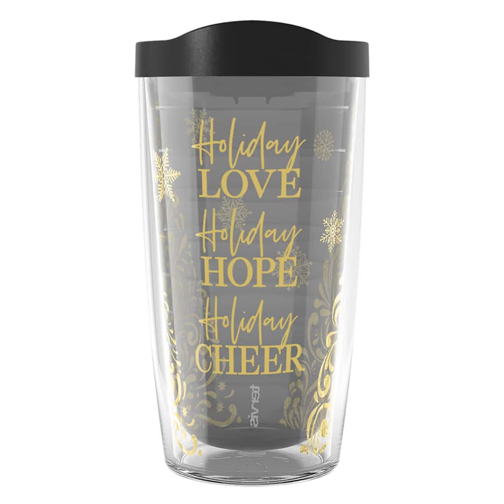Tervis Golden Holiday Christmas Made in USA Double Walled Insulated Travel Tumbler, Classic