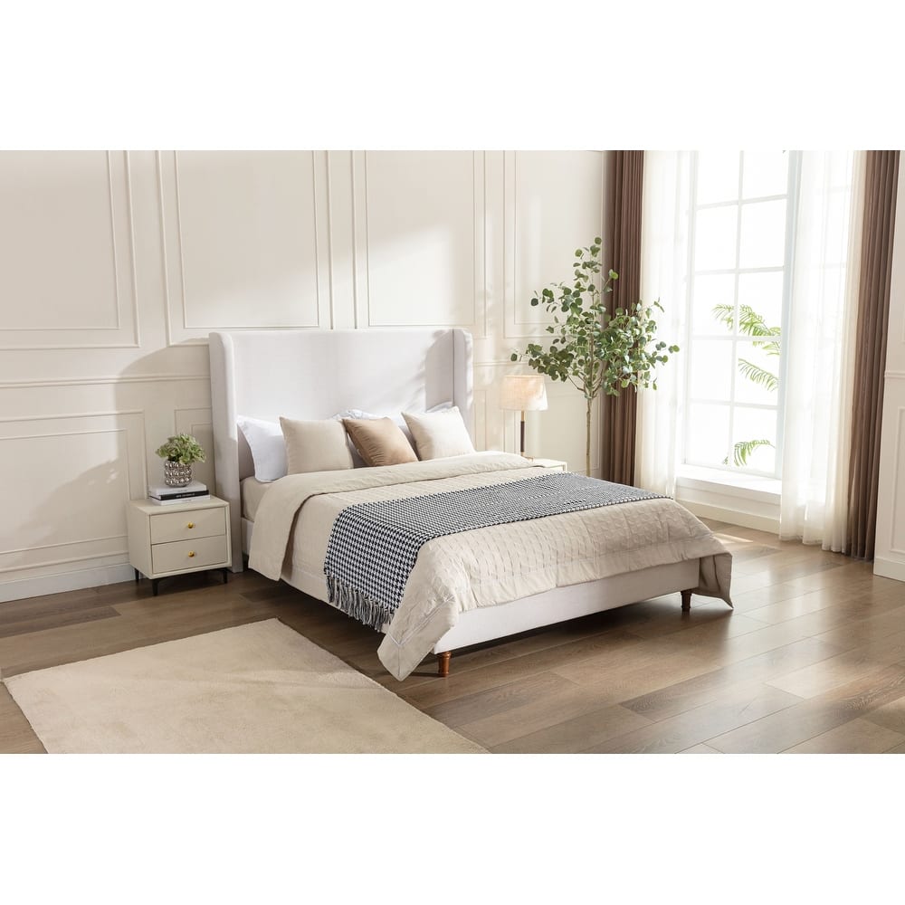 Elegant Upholstered Bed with No Box Spring Required and Easy Assembly