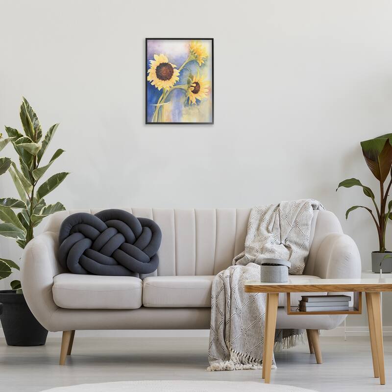 Stupell Sunflower Trio in Vase Framed Giclee Art Design By Stephanie Fielden