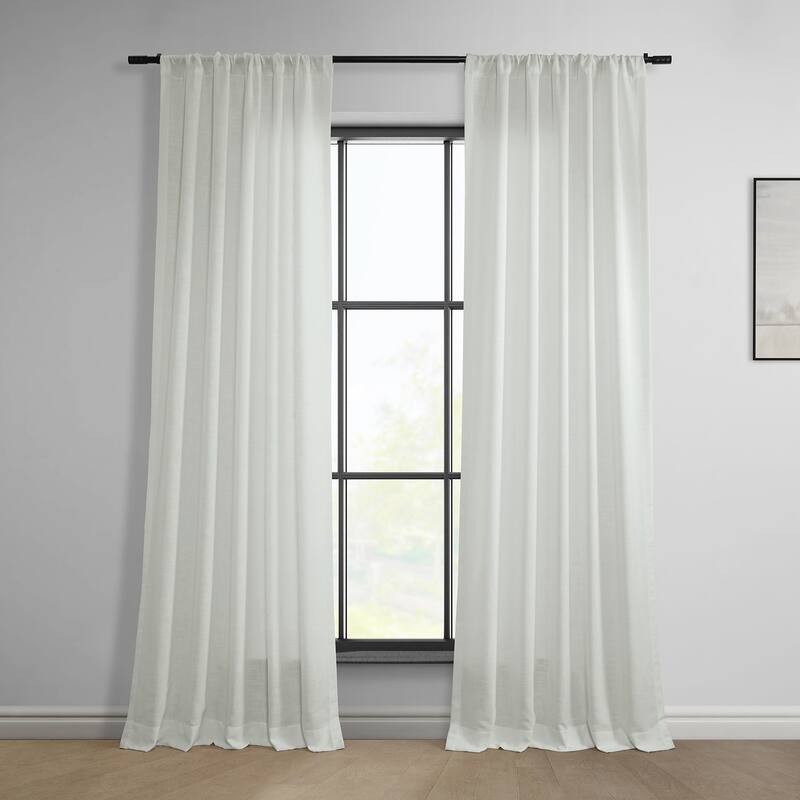 Exclusive Fabrics Classic Faux Linen Curtain (1 Panel) - 50 X 108 - Off White