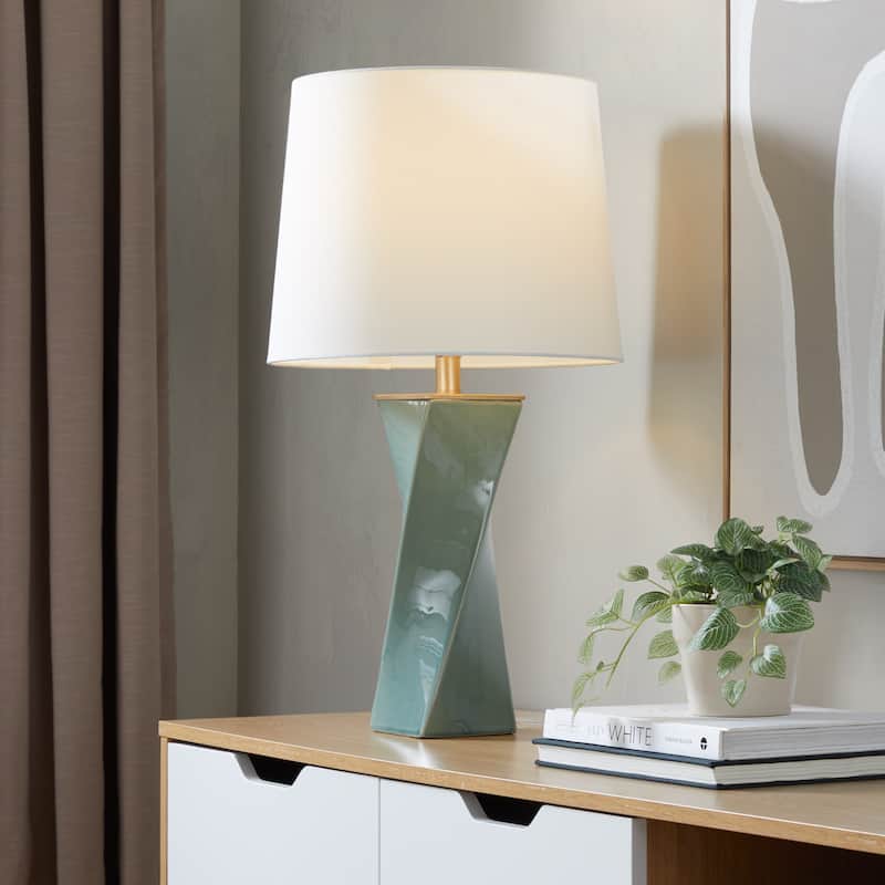 Porch & Den Sauda Square 27" Ceramic Table Lamp
