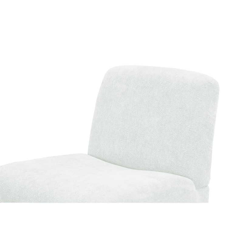 Armless Chair With Wood Legs And Soft Fabric