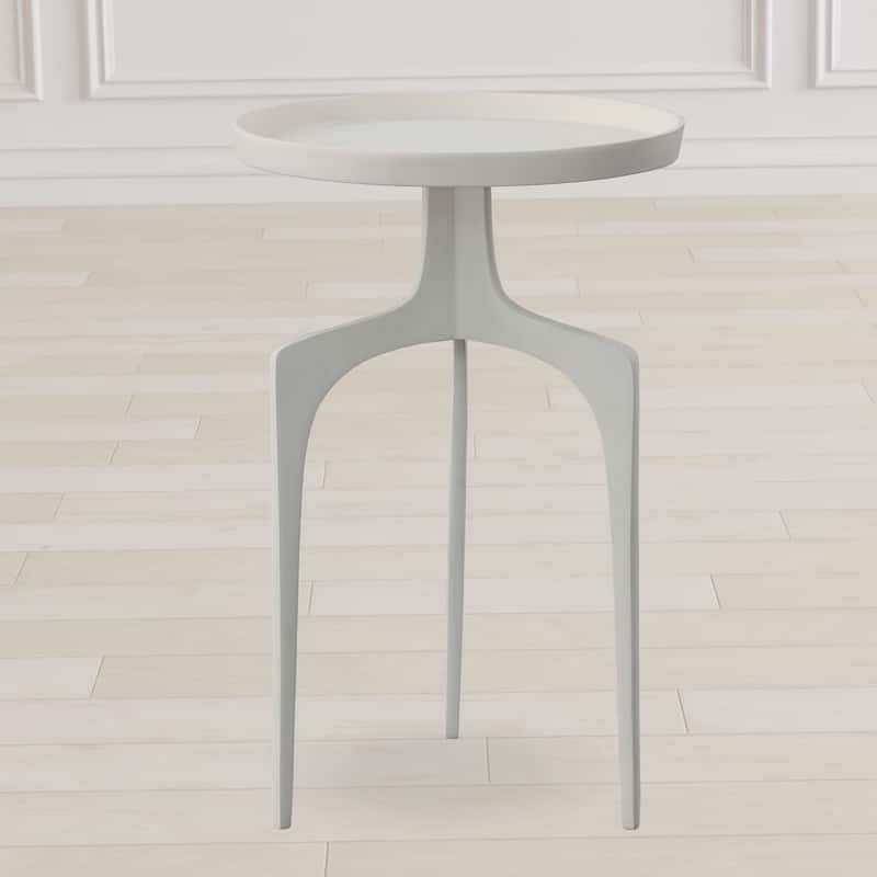 Cast Aluminum Accent End Table - 25" - White