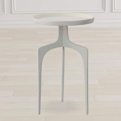 Cast Aluminum Accent End Table - 25" - White